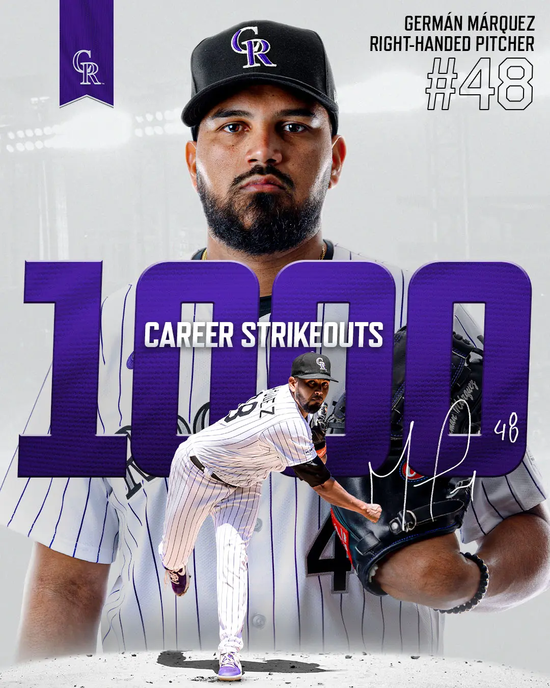 Professional baseball team honors standout pitcher for reaching a significant mark.