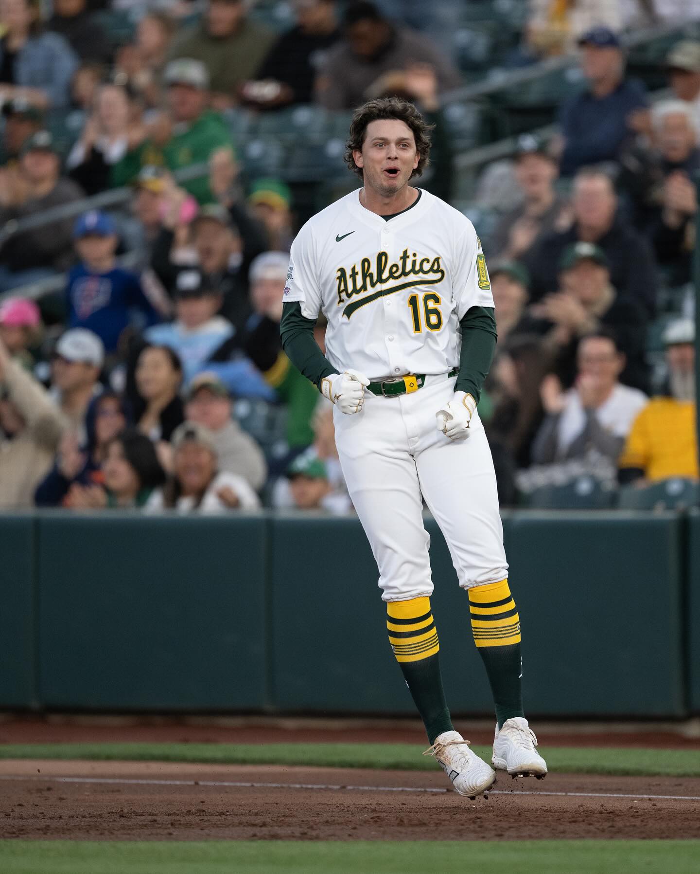 Promising rookie makes a striking debut as he tallies a milestone base knock for the A's.