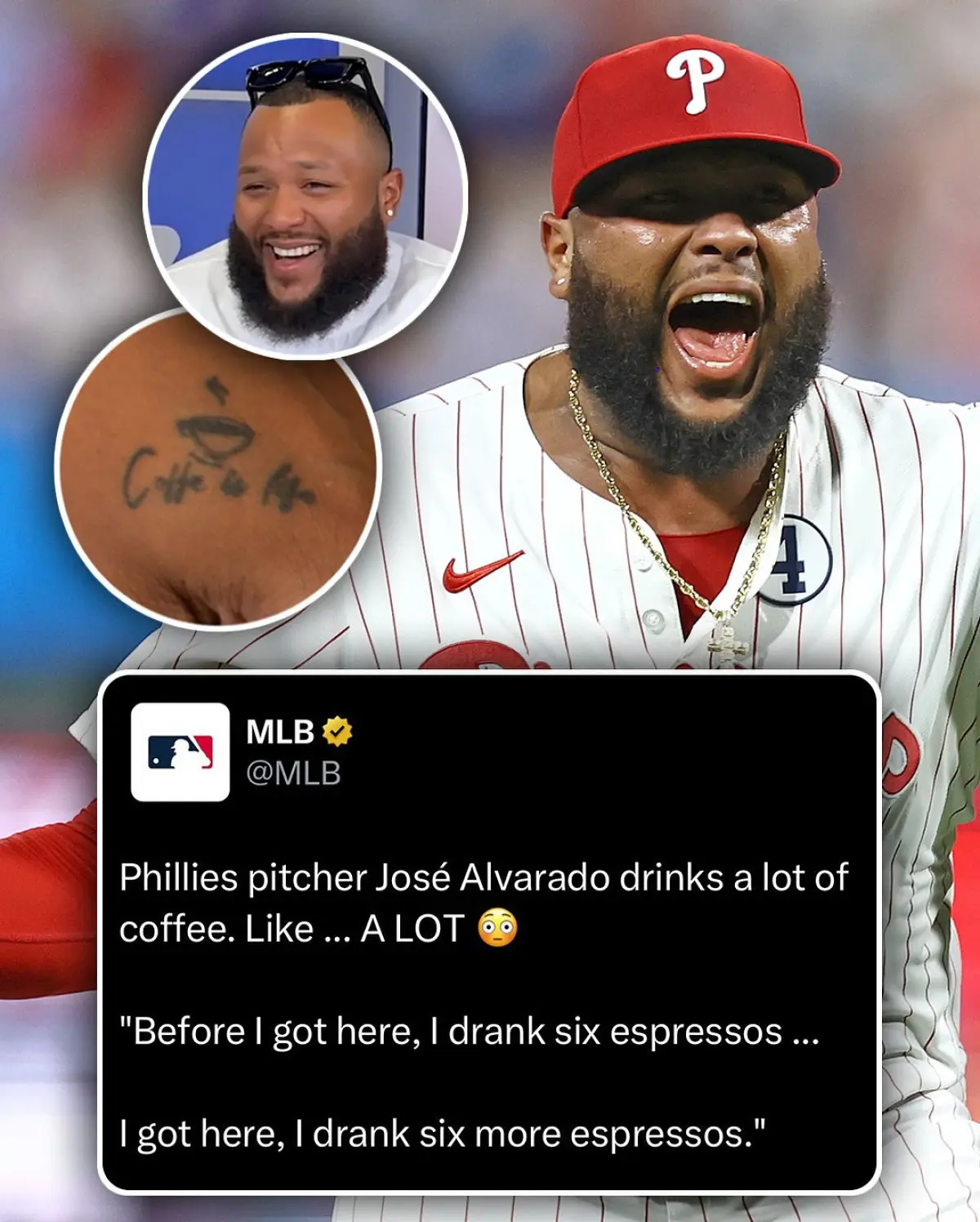 Philadelphia Phillies Player Shows Off ‘Coffee Is Life’ Tattoo In Amusing Post MLB star takes caffeine dedication to the next level with permanent declaration of beverage love.