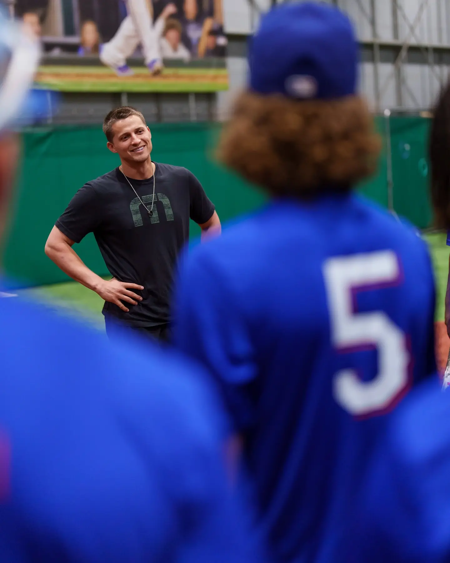 Coach Corey leads a dynamic session, offering rare insights for the Texas Rangers Cup team.