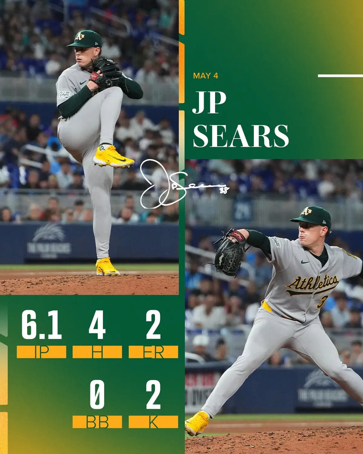 JP Shines in Latest Oakland Athletics Outing JP Shines in Latest Oakland Athletics Outing_image
