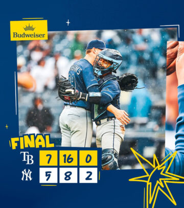 Rays Celebrate Series Win In New York