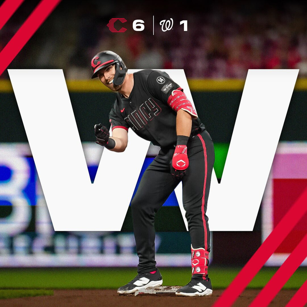 Cincinnati Reds shine bright with a great win in an intense night game under the lights!!