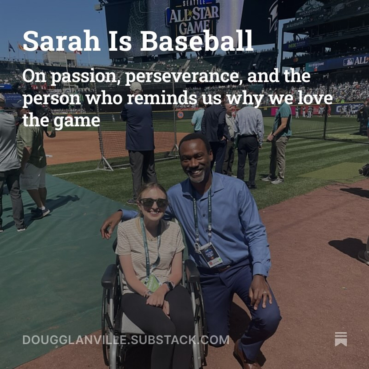 Celebrating her birthday, Sarah Langs embraces baseball’s spirit with warm heartfelt cheer.