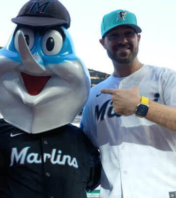 Dynamic athletic style meets a unique pitch showcasing Miami Marlins’ vibrant energy now!!