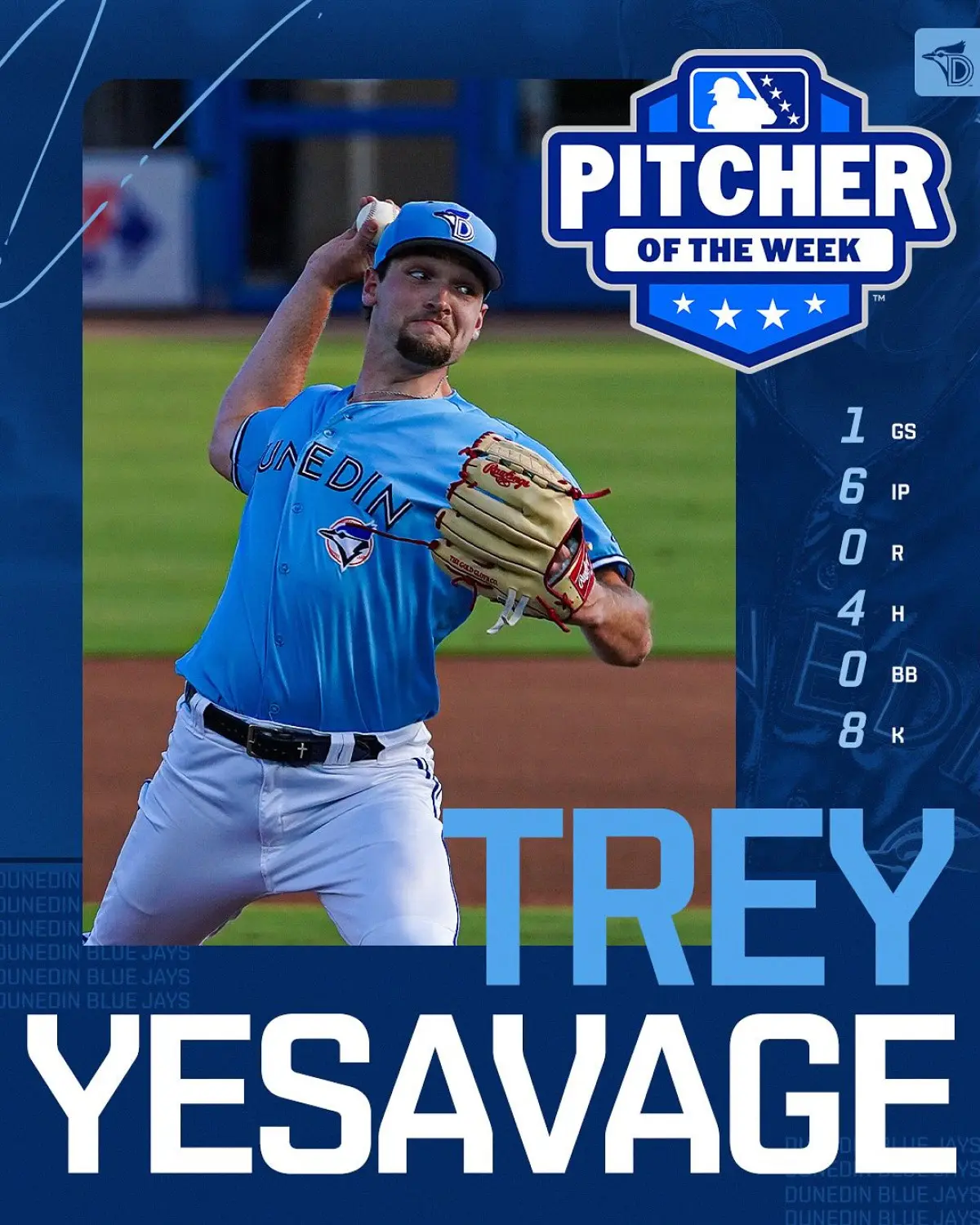 Trey Yesavage Earns FSL Pitcher Of The Week Honor Trey Yesavage Earns FSL Pitcher Of The Week Honor_image